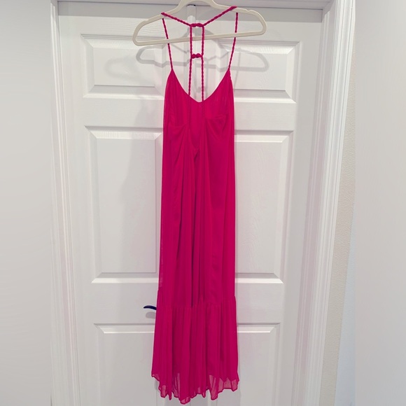 Zara Hot Pink Braided Back Dress - Picture 3 of 5